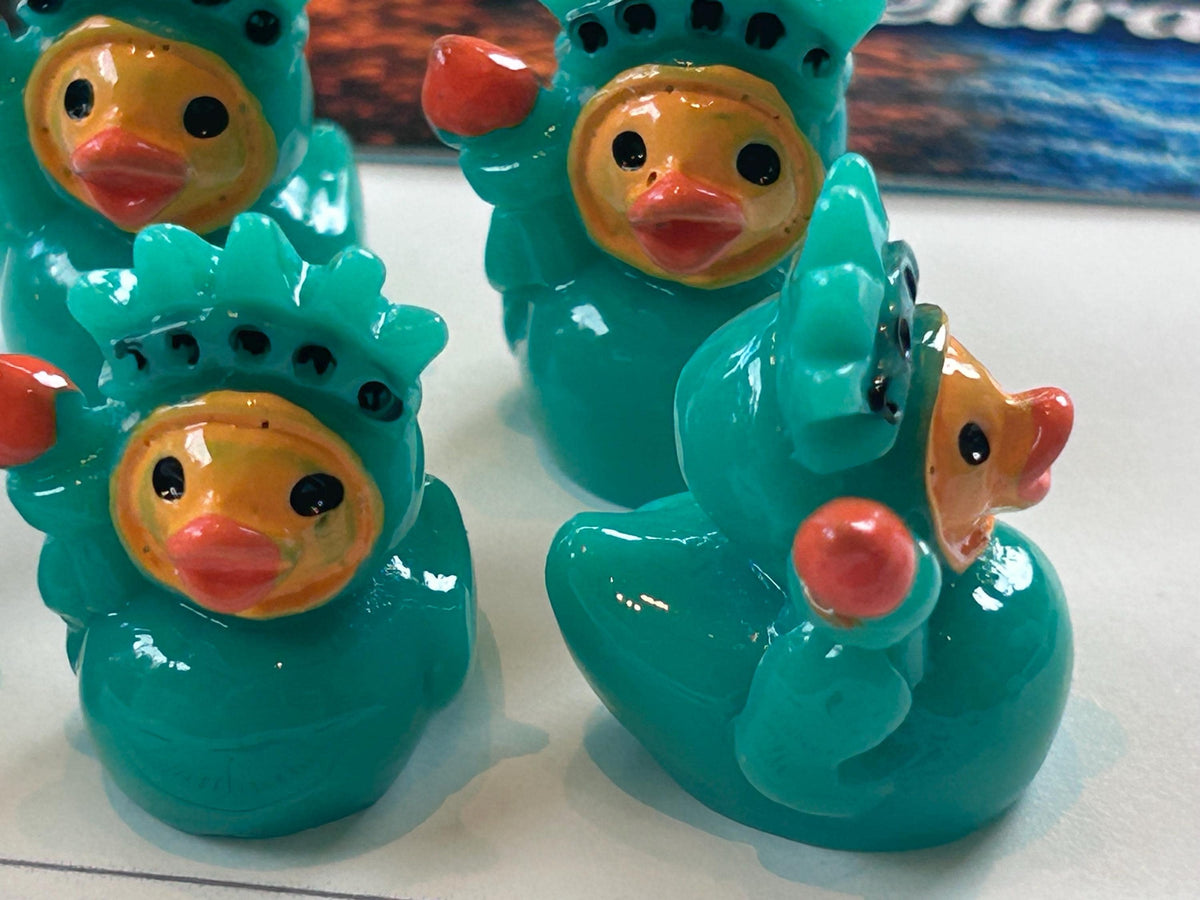Set of 5, Statue of Liberty Themed Mini Resin Ducks, Magnetic or Non-Magnetic, Optional Personalized Duck Hiding Tags