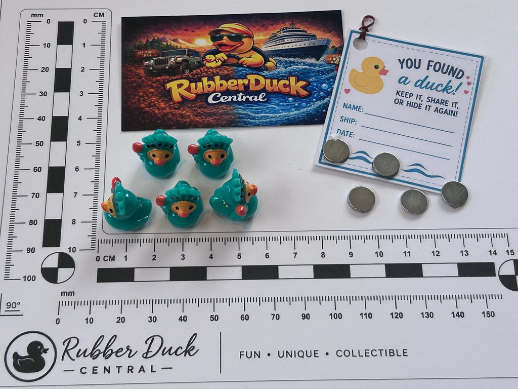 Set of 5, Statue of Liberty Themed Mini Resin Ducks, Magnetic or Non-Magnetic, Optional Personalized Duck Hiding Tags