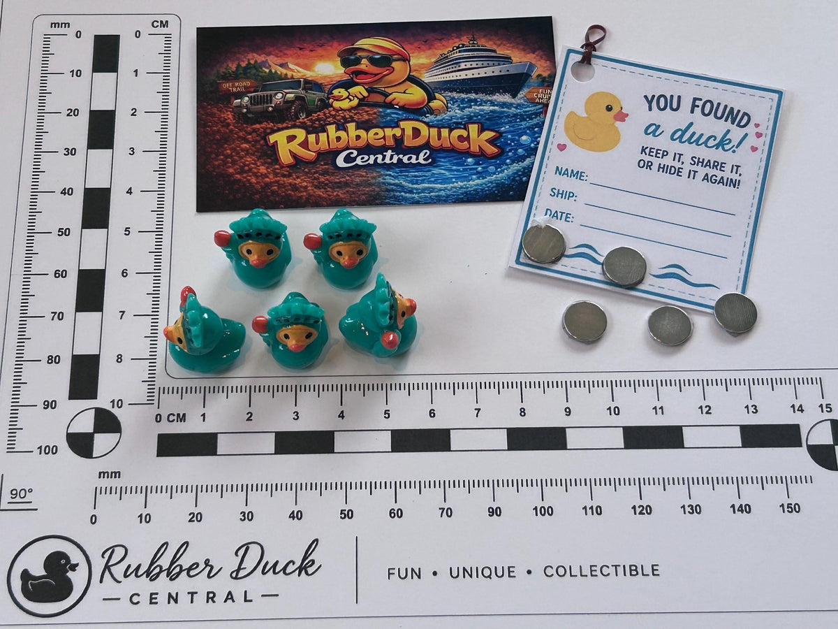 Set of 5, Statue of Liberty Themed Mini Resin Ducks, Magnetic or Non-Magnetic, Optional Personalized Duck Hiding Tags
