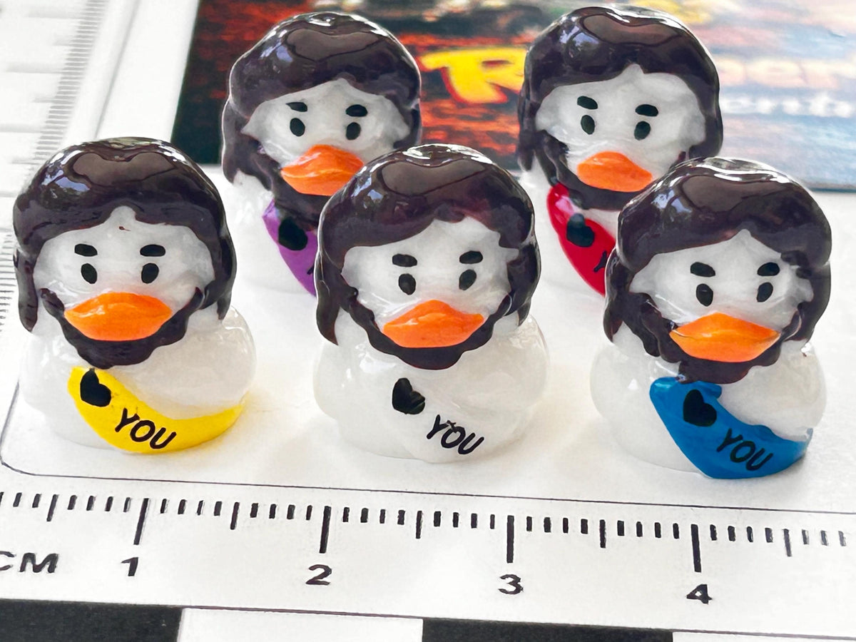 Set of 5, Religious Jesus Themed Mini Resin Ducks, Magnetic or Non-Magnetic, Optional Personalized Duck Hiding Tags