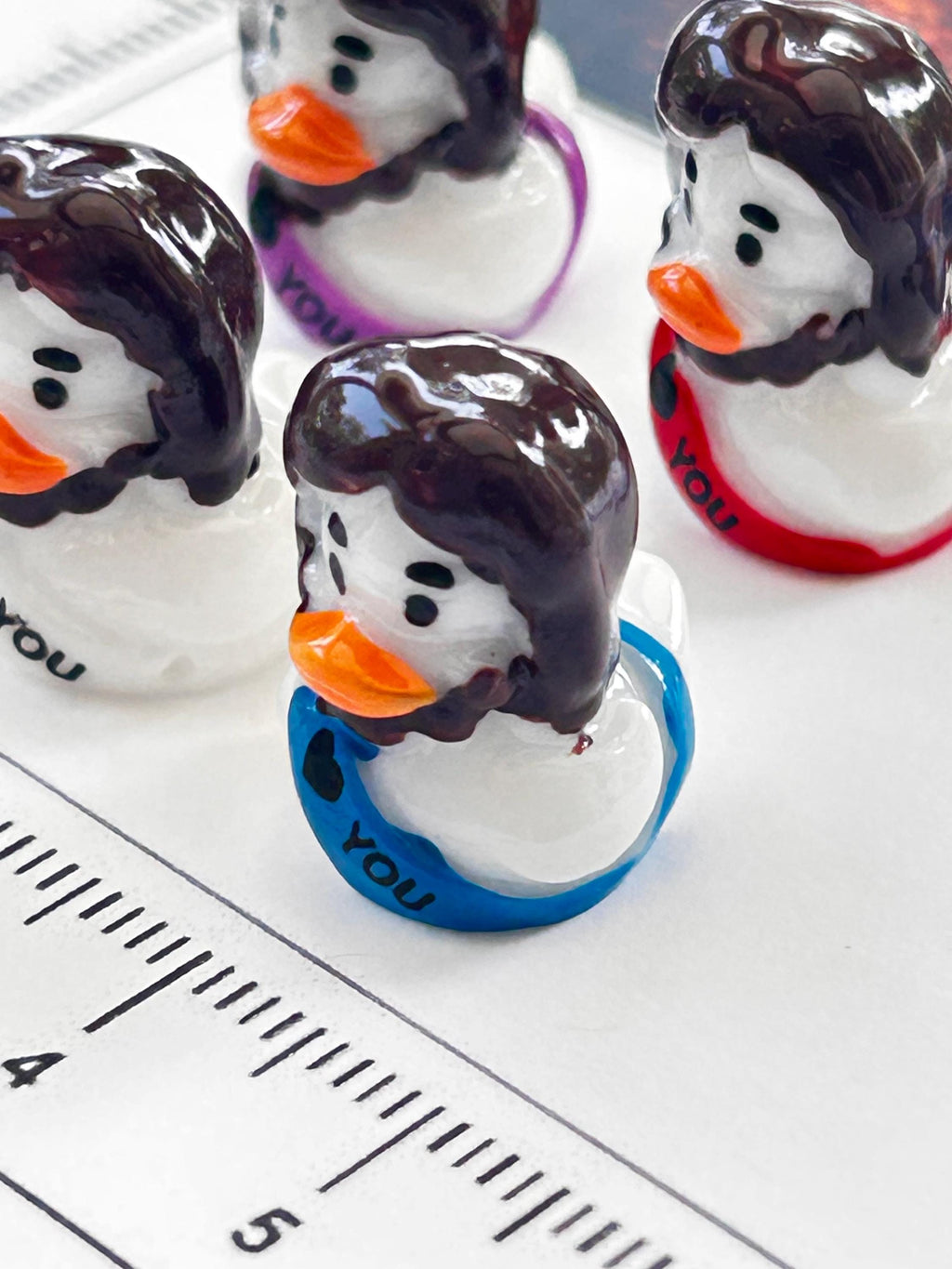 Set of 5, Religious Jesus Themed Mini Resin Ducks, Magnetic or Non-Magnetic, Optional Personalized Duck Hiding Tags