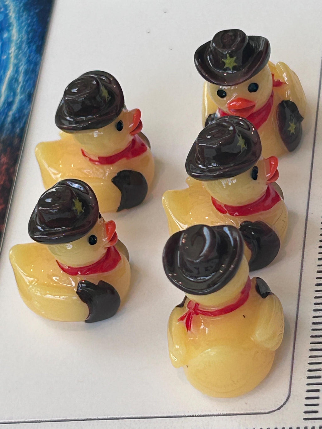 Set of 5, Cowboy Up Themed Mini Resin Ducks, Magnetic or Non-Magnetic, Optional Personalized Duck Hiding Tags