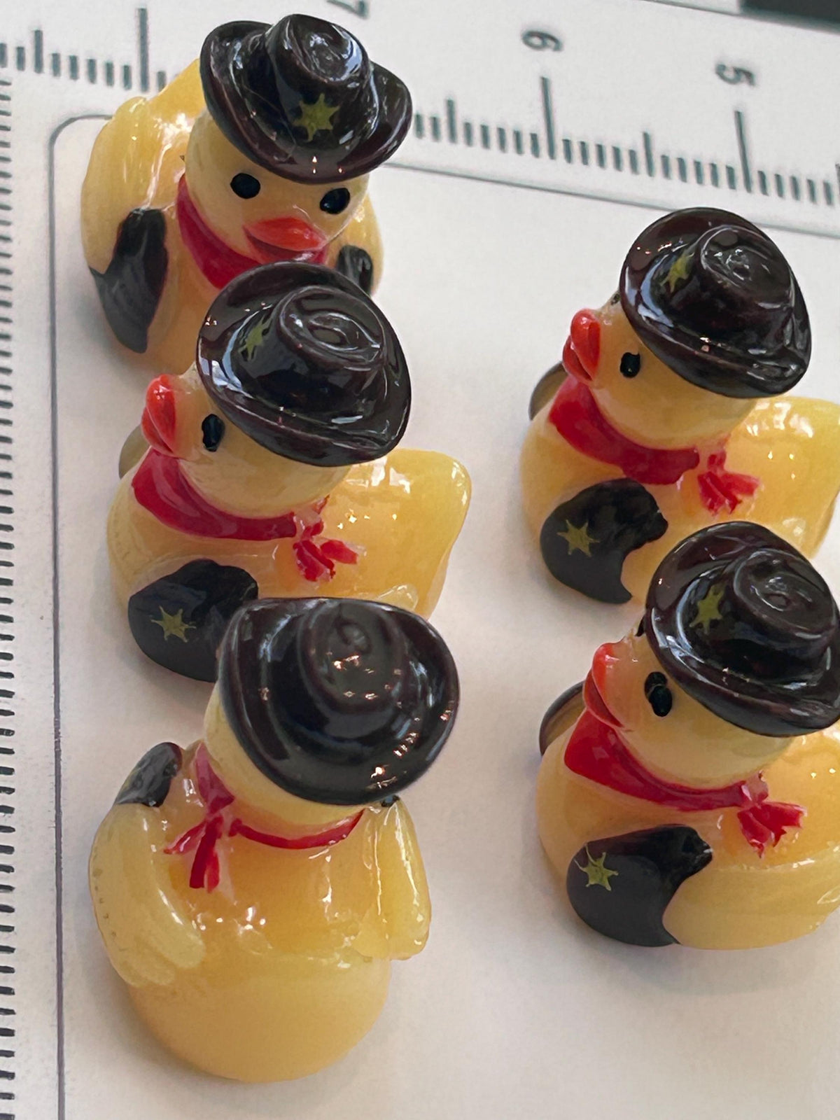 Set of 5, Cowboy Up Themed Mini Resin Ducks, Magnetic or Non-Magnetic, Optional Personalized Duck Hiding Tags