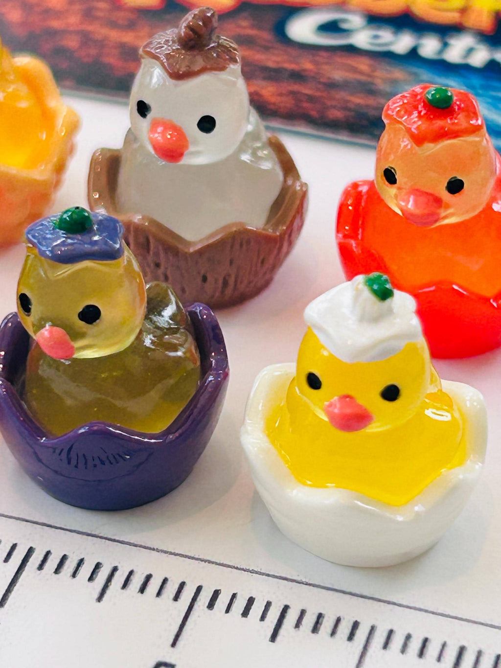 Set of 8, Fruit Themed Mini Resin Ducks, Magnetic or Non-Magnetic, Optional Personalized Duck Hiding Tags
