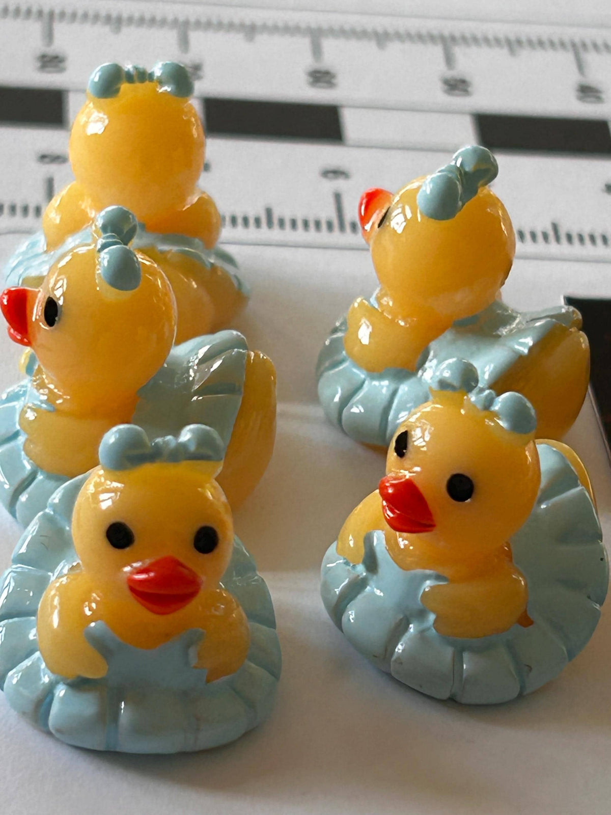 Set of 5, Blue Ballerina Themed Mini Resin Ducks, Magnetic or Non-Magnetic, Optional Personalized Duck Hiding Tags
