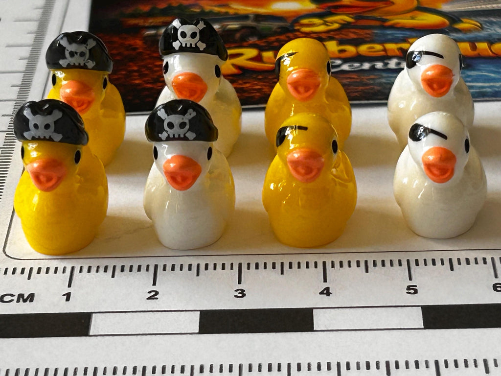Set of 8, Pirate Themed Mini Resin Ducks, Magnetic or Non-Magnetic, Optional Personalized Duck Hiding Tags