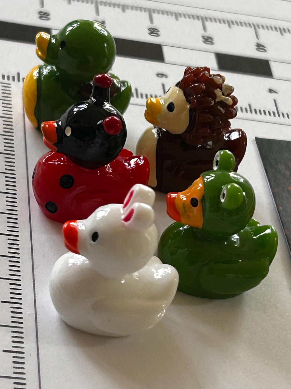 Set of 5, Forest Animal Themed Mini Resin Ducks, Magnetic or Non-Magnetic, Optional Personalized Duck Hiding Tags