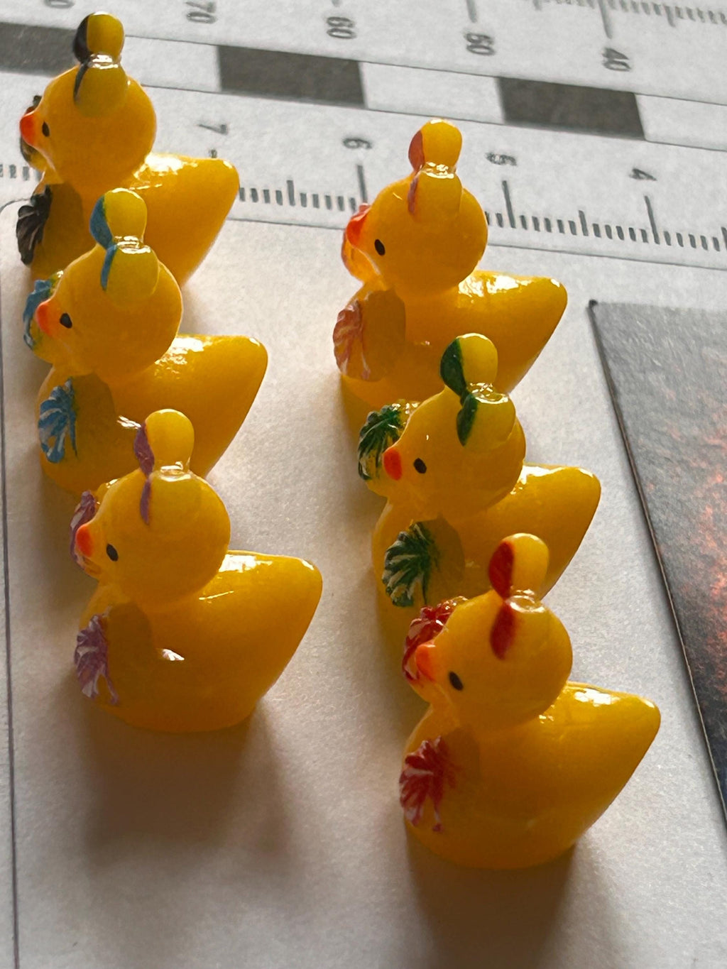 Set of 6, Cheerleader Themed Mini Resin Ducks, Magnetic or Non-Magnetic, Optional Personalized Duck Hiding Tags