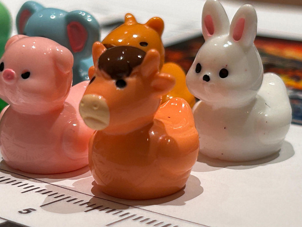 Set of 8, Mixed Animal (Set 3) Themed Mini Resin Ducks, Magnetic or Non-Magnetic, Optional Personalized Duck Hiding Tags
