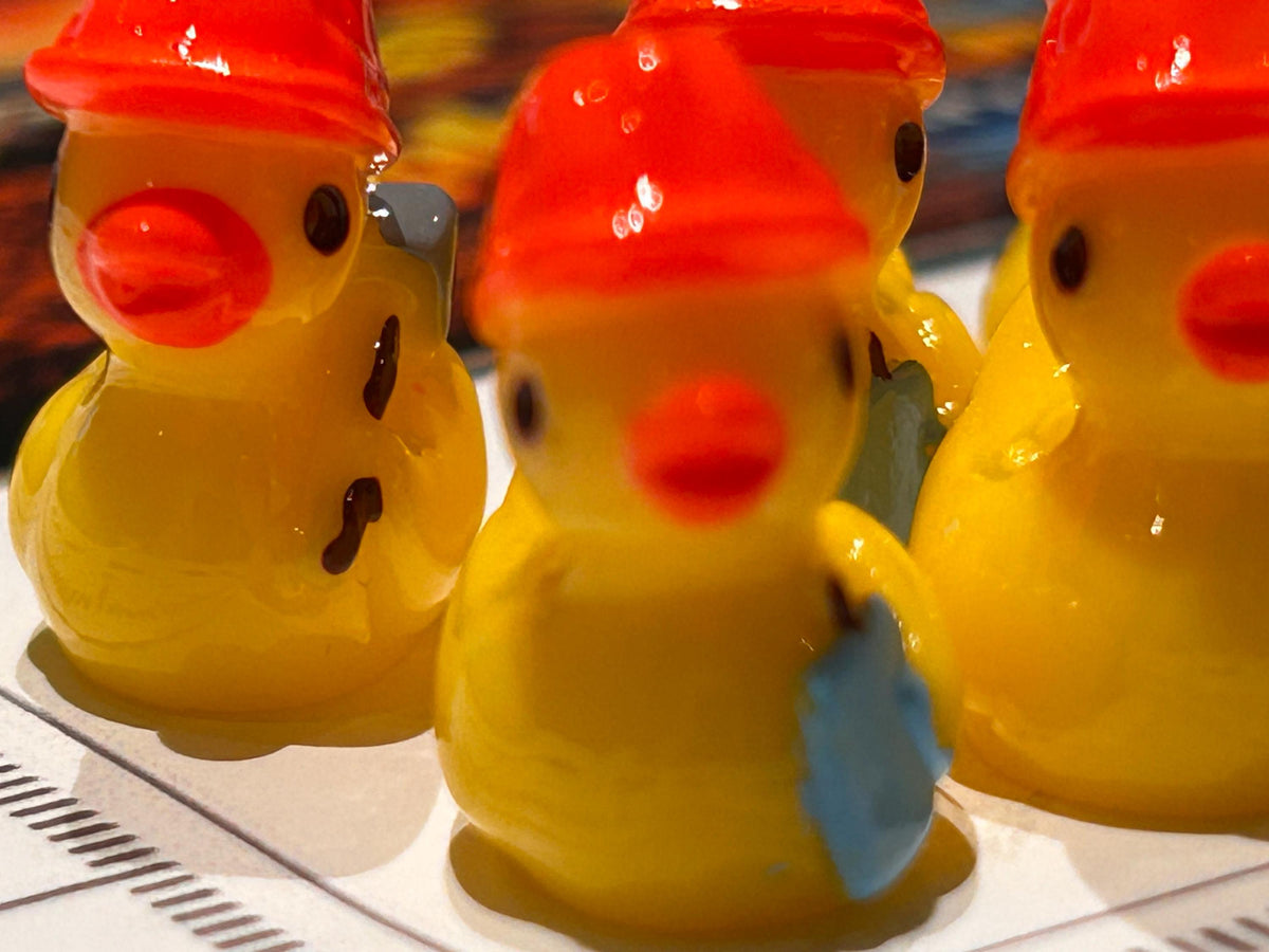 Set of 6 Construction Engineer Themed Mini Resin Ducks, Magnetic or Non-Magnetic, Optional Personalized Duck Hiding Tags