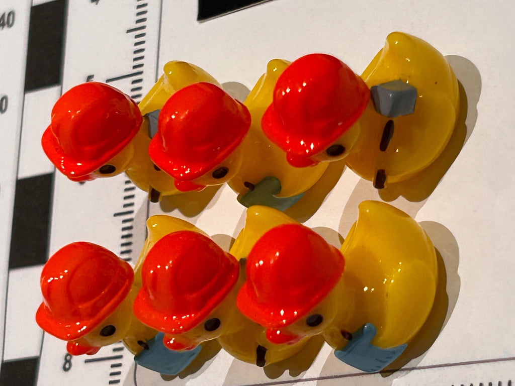 Set of 6 Construction Engineer Themed Mini Resin Ducks, Magnetic or Non-Magnetic, Optional Personalized Duck Hiding Tags
