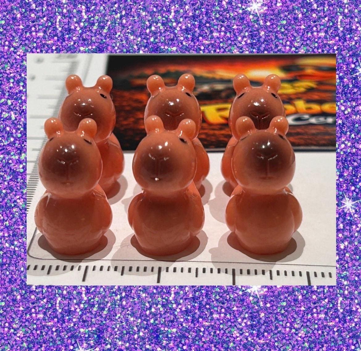 Set of 6, Capybara Themed Mini Resin Ducks, Magnetic or Non-Magnetic, Optional Personalized Duck Hiding Tags
