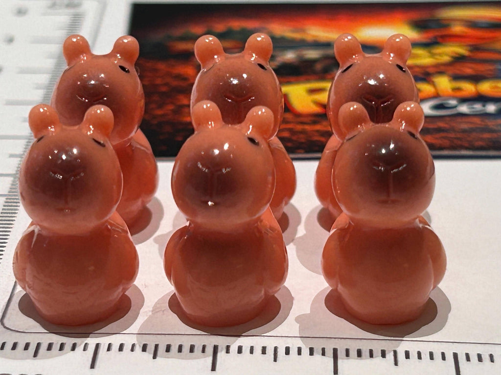 Set of 6, Capybara Themed Mini Resin Ducks, Magnetic or Non-Magnetic, Optional Personalized Duck Hiding Tags
