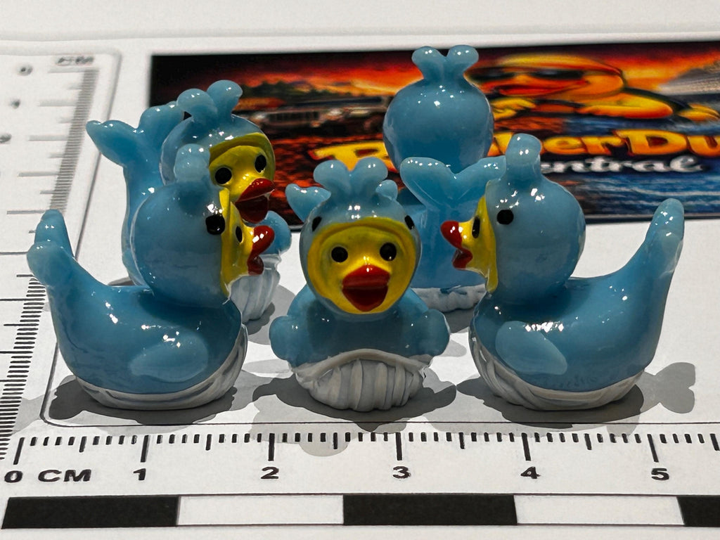 Set of 5, Whale Themed Mini Resin Ducks, Magnetic or Non-Magnetic, Optional Personalized Duck Hiding Tags