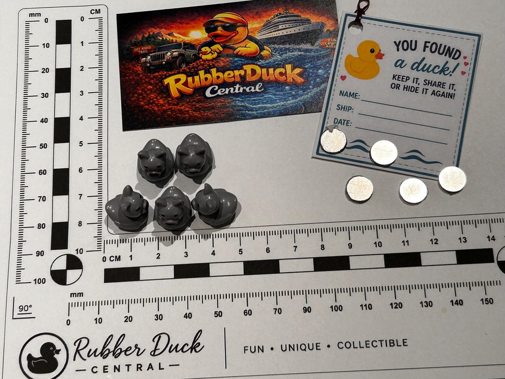 Set of 5, French Bulldog Themed Mini Resin Ducks, Magnetic or Non-Magnetic, Optional Personalized Duck Hiding Tags