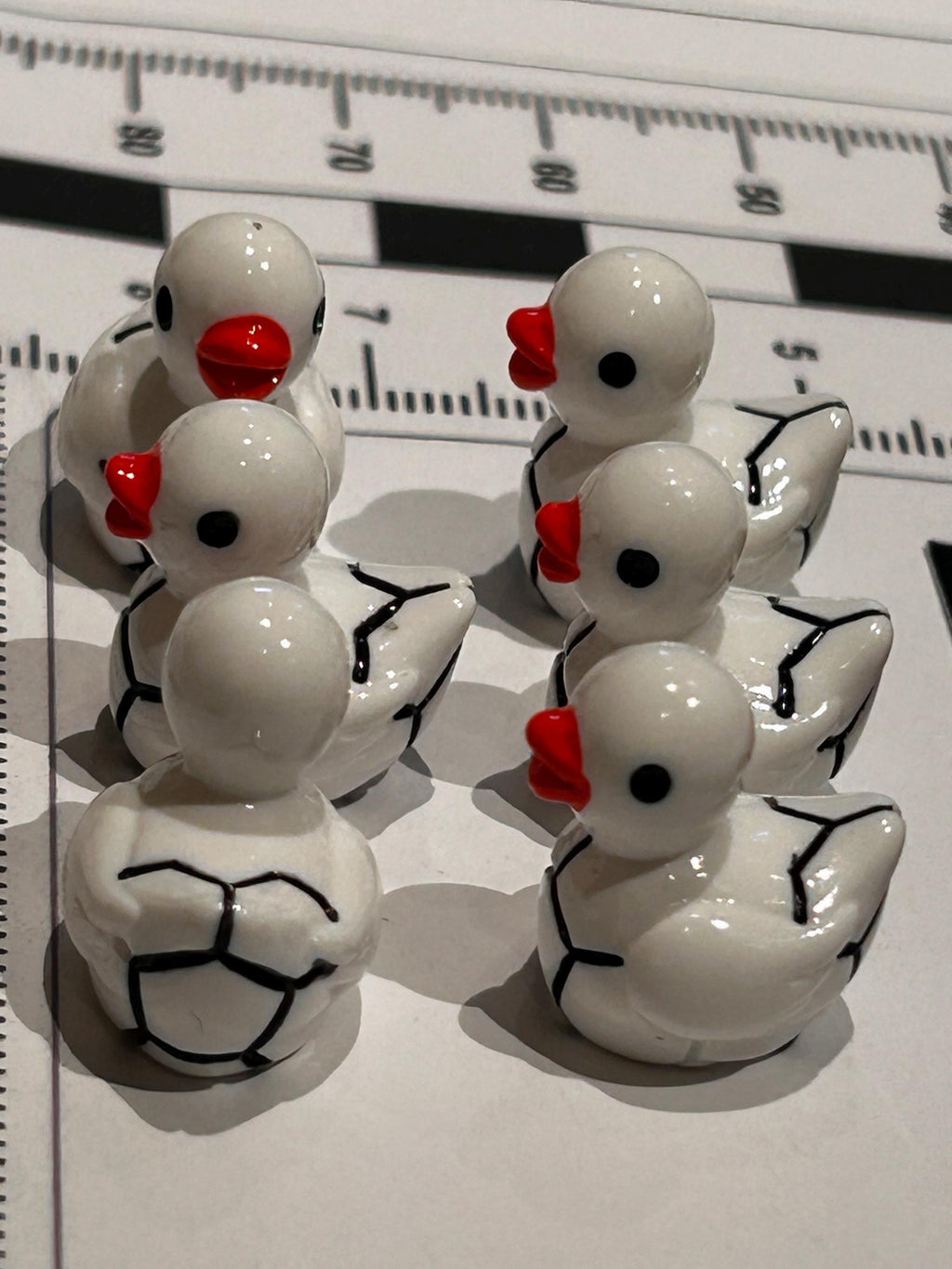 Set of 6, Soccer Ball Themed Mini Resin Ducks, Magnetic or Non-Magnetic, Optional Personalized Duck Hiding Tags