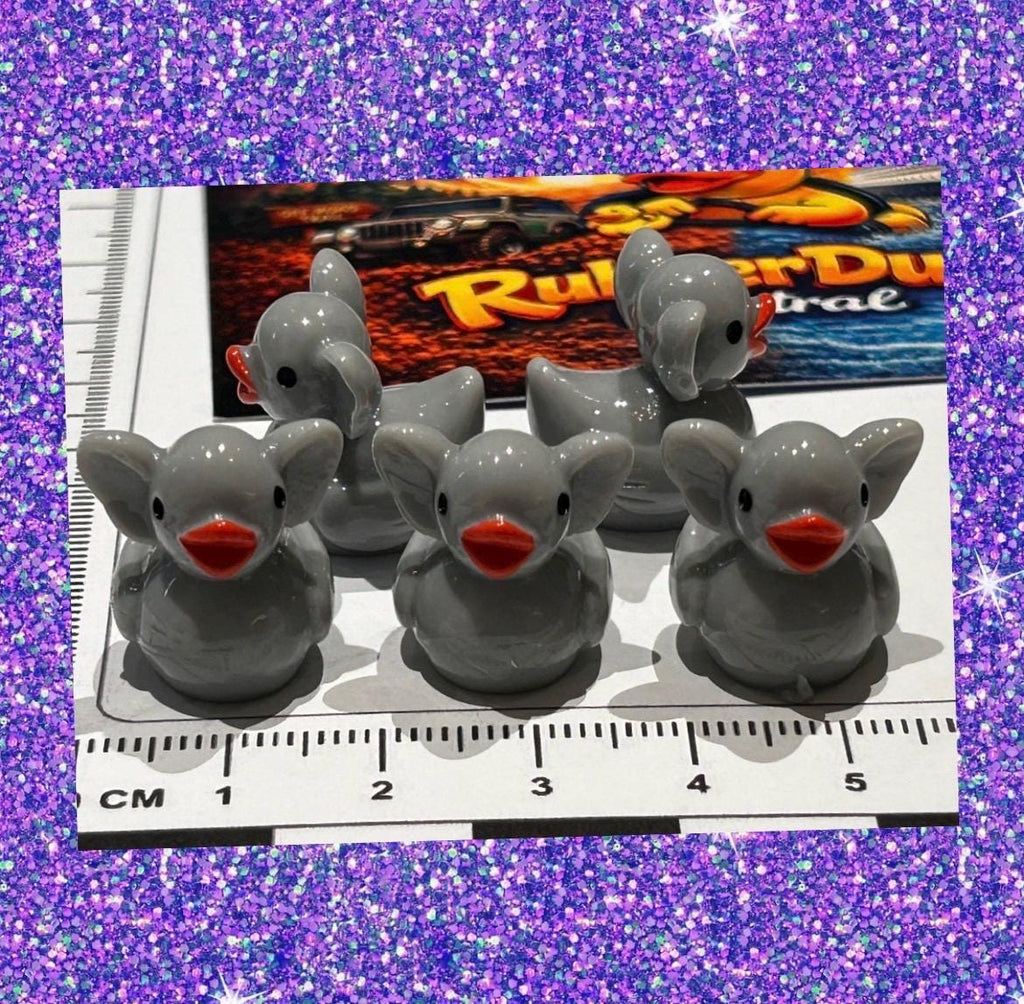 Set of 5, Elephant Themed Mini Resin Ducks, Magnetic or Non-Magnetic, Optional Personalized Duck Hiding Tags