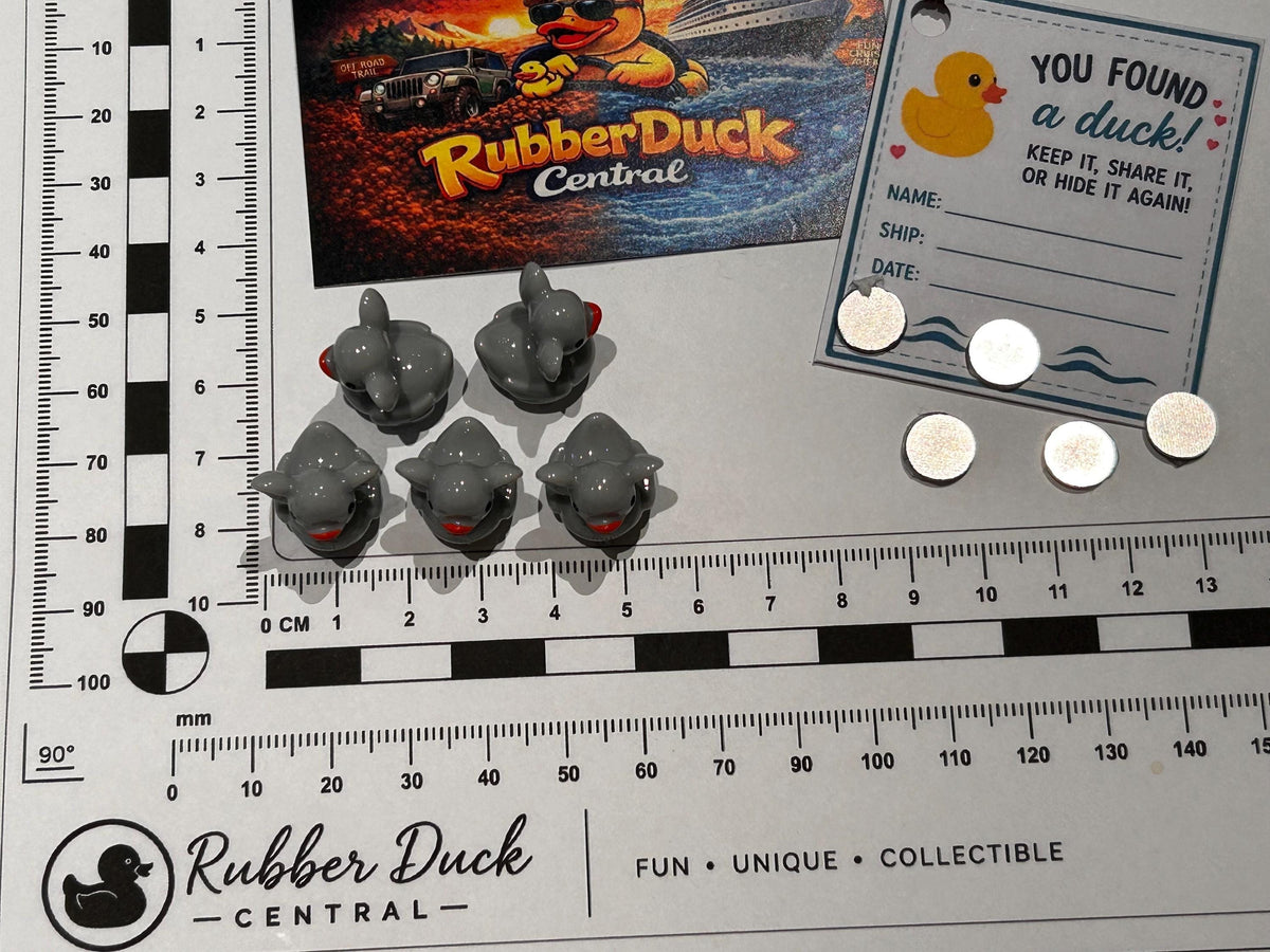 Set of 5, Elephant Themed Mini Resin Ducks, Magnetic or Non-Magnetic, Optional Personalized Duck Hiding Tags