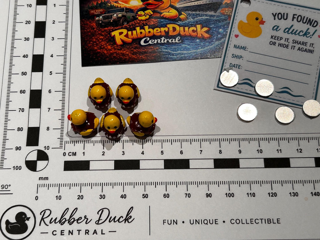 Set of 5, Football Shaped Mini Resin Ducks, Magnetic or Non-Magnetic, Optional Personalized Duck Hiding Tags
