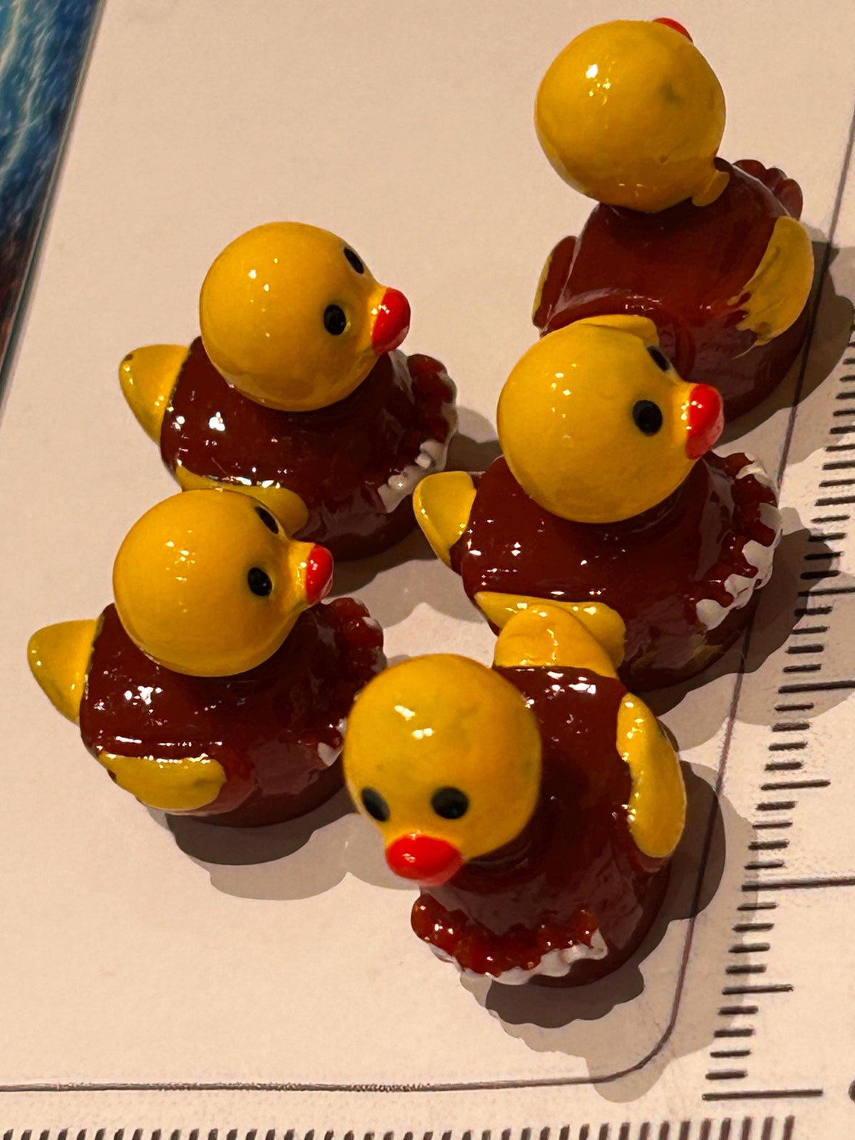 Set of 5, Football Shaped Mini Resin Ducks, Magnetic or Non-Magnetic, Optional Personalized Duck Hiding Tags