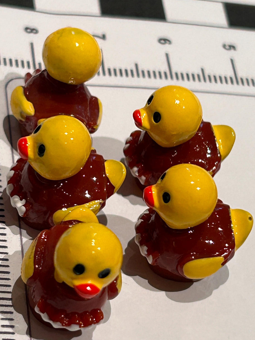 Set of 5, Football Shaped Mini Resin Ducks, Magnetic or Non-Magnetic, Optional Personalized Duck Hiding Tags