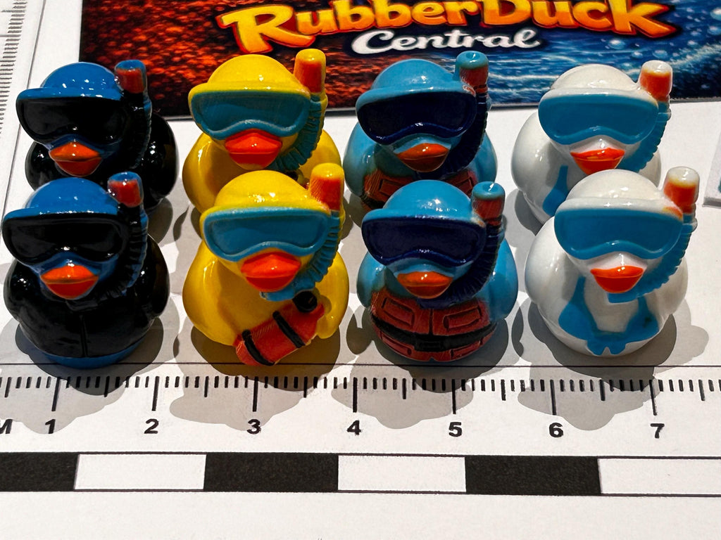 Set of 8, Snorkeling Themed Mini Resin Ducks, Magnetic or Non-Magnetic, Optional Personalized Duck Hiding Tags