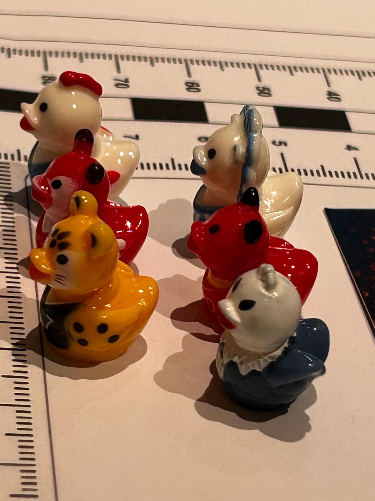 Set of 6, Animal Mascot Soccer Themed Mini Resin Ducks, Magnetic or Non-Magnetic, Optional Personalized Duck Hiding Tags