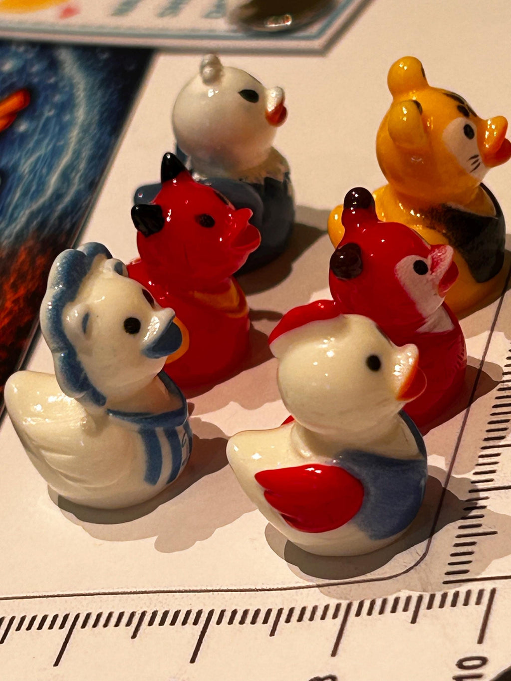 Set of 6, Animal Mascot Soccer Themed Mini Resin Ducks, Magnetic or Non-Magnetic, Optional Personalized Duck Hiding Tags