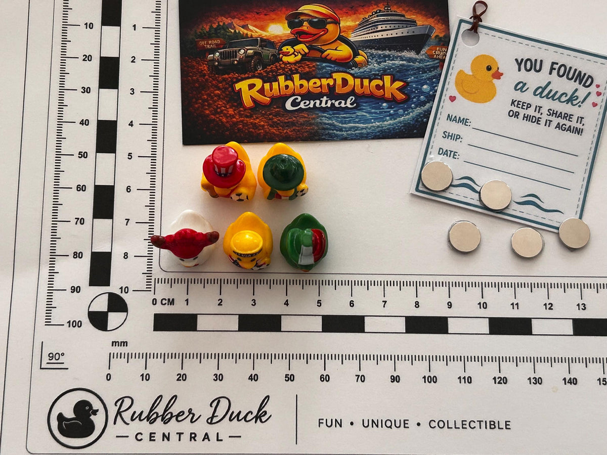 Set of 5, Soccer Teams World Cup (Set 1) Themed Mini Resin Ducks, Magnetic or Non-Magnetic, Optional Personalized Duck Hiding Tags