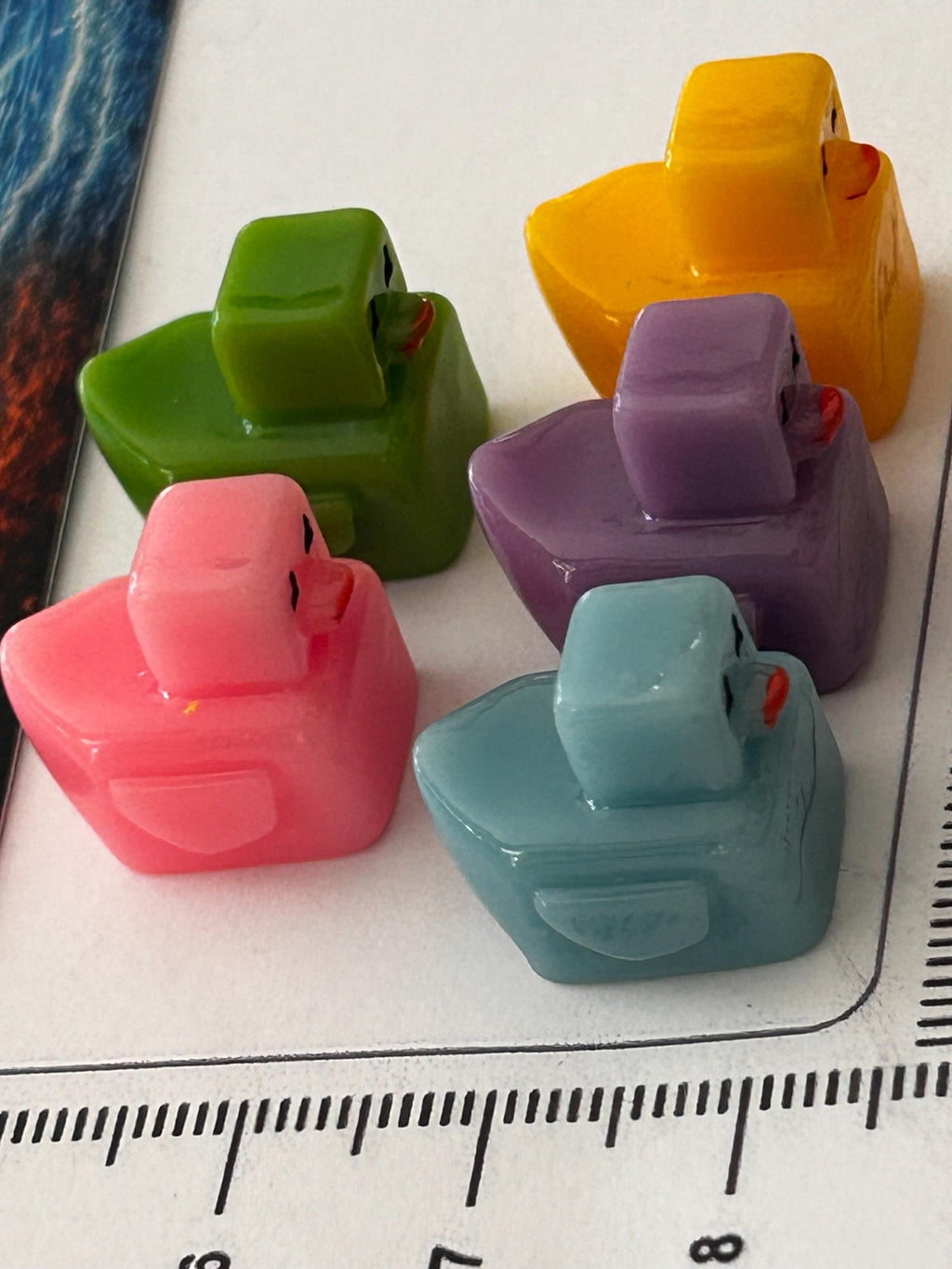 Set of 5, Pixel Block Themed Mini Resin Ducks, Magnetic or Non-Magnetic, Optional Personalized Duck Hiding Tags