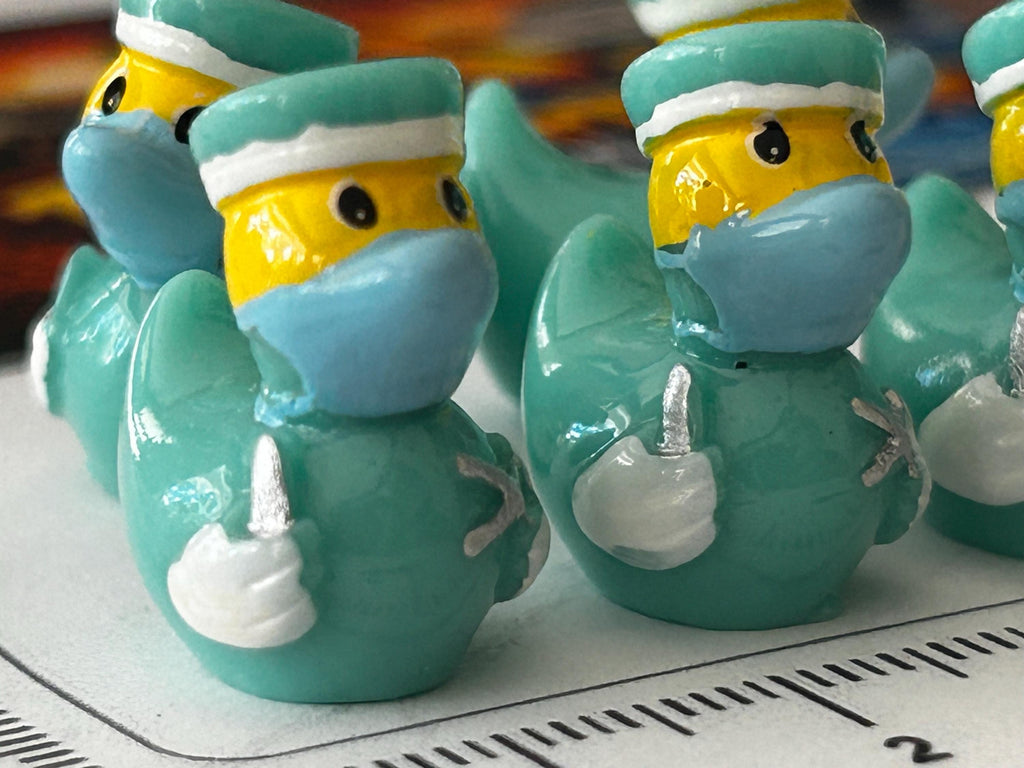 Set of 5, Medical Doctor Themed Mini Resin Ducks, Magnetic or Non-Magnetic, Optional Personalized Duck Hiding Tags