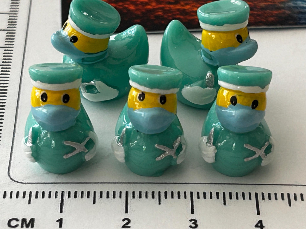 Set of 5, Medical Doctor Themed Mini Resin Ducks, Magnetic or Non-Magnetic, Optional Personalized Duck Hiding Tags