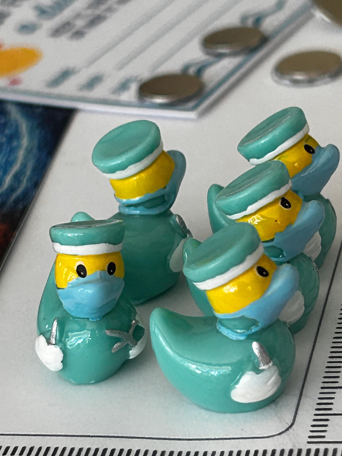 Set of 5, Medical Doctor Themed Mini Resin Ducks, Magnetic or Non-Magnetic, Optional Personalized Duck Hiding Tags