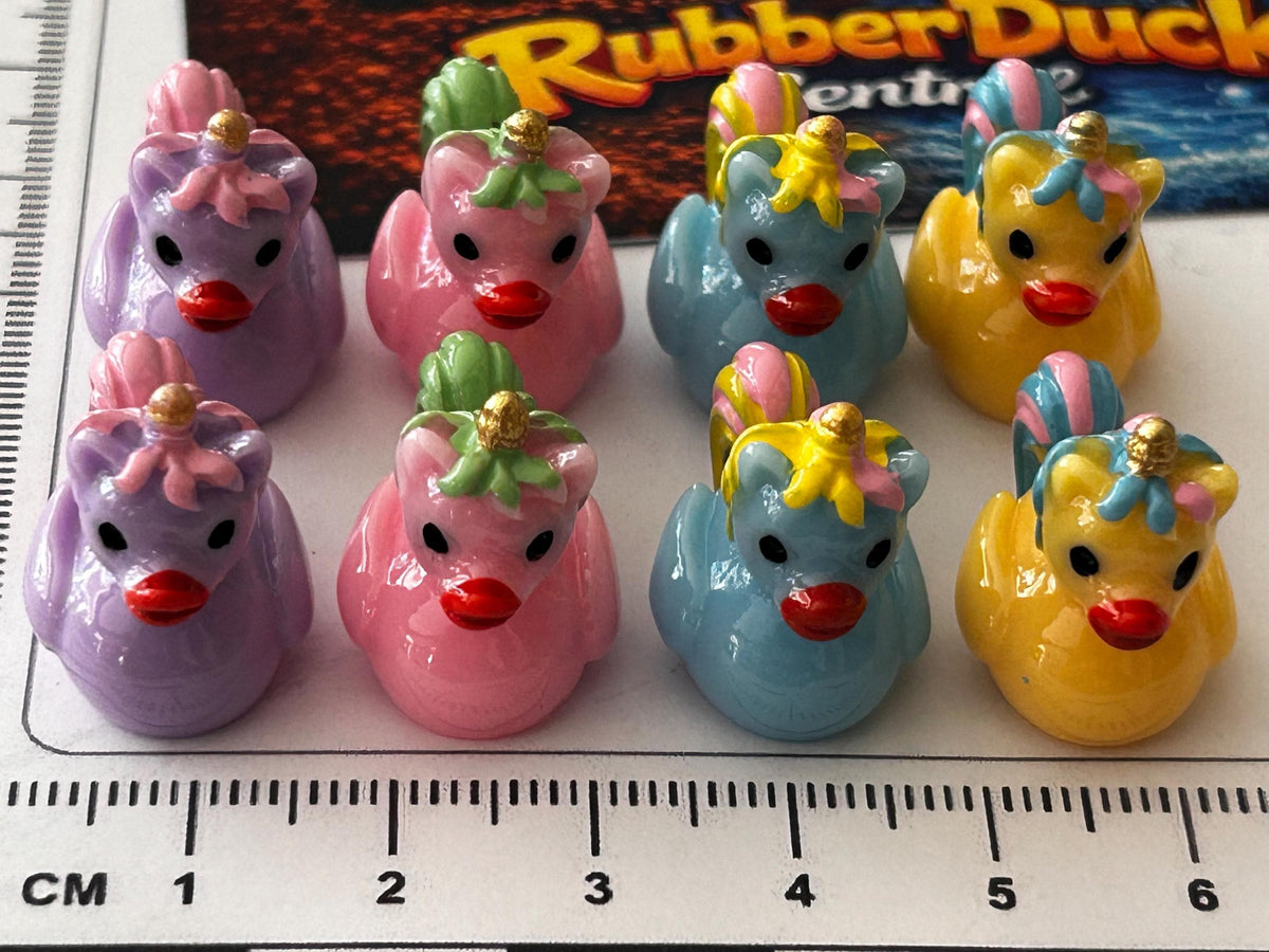 Set of 8, Colorful Unicorn Themed Mini Resin Ducks, Magnetic or Non-Magnetic, Optional Personalized Duck Hiding Tags