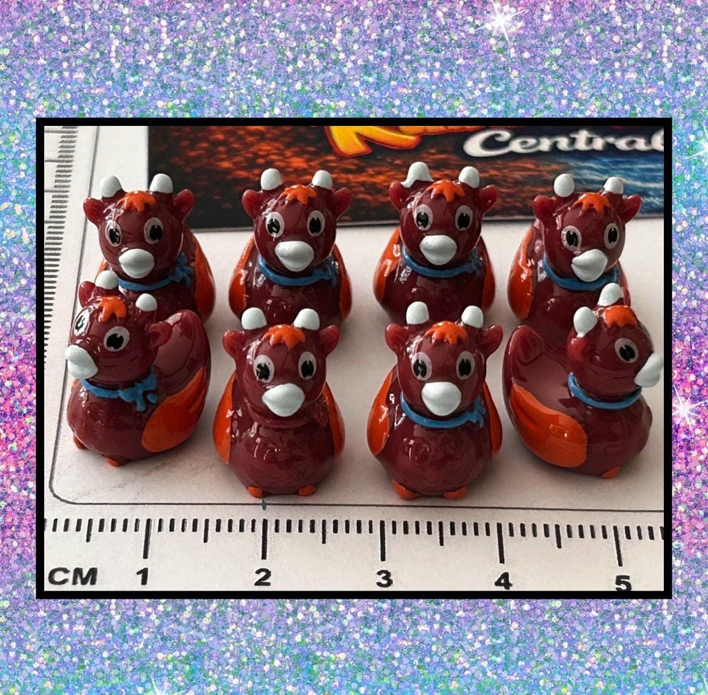 Set of 8, Highland Cow Themed Mini Resin Ducks, Magnetic or Non-Magnetic, Optional Personalized Duck Hiding Tags