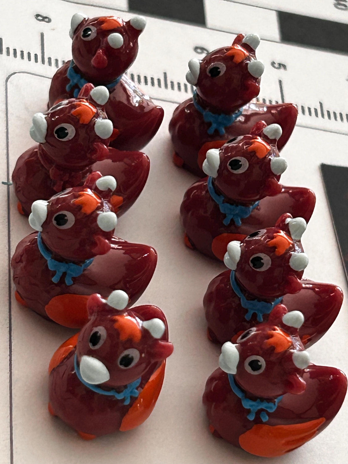 Set of 8, Highland Cow Themed Mini Resin Ducks, Magnetic or Non-Magnetic, Optional Personalized Duck Hiding Tags