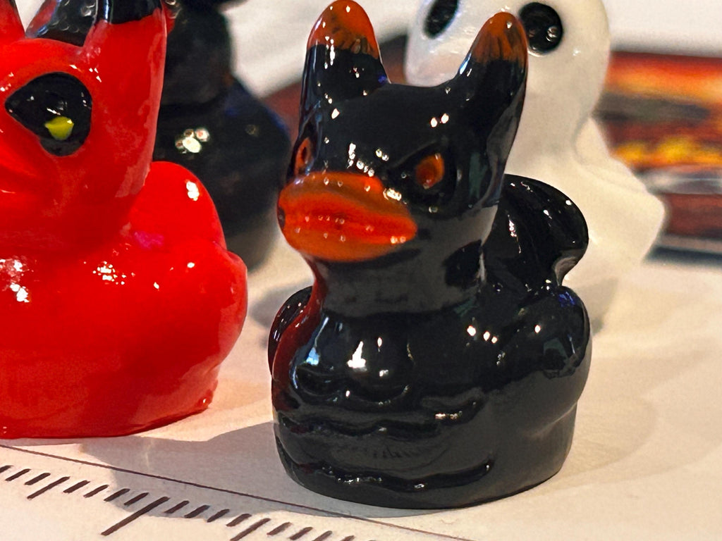 Set of 5, Spooky Halloween (Set 2) Themed Mini Resin Ducks, Magnetic or Non-Magnetic, Optional Personalized D