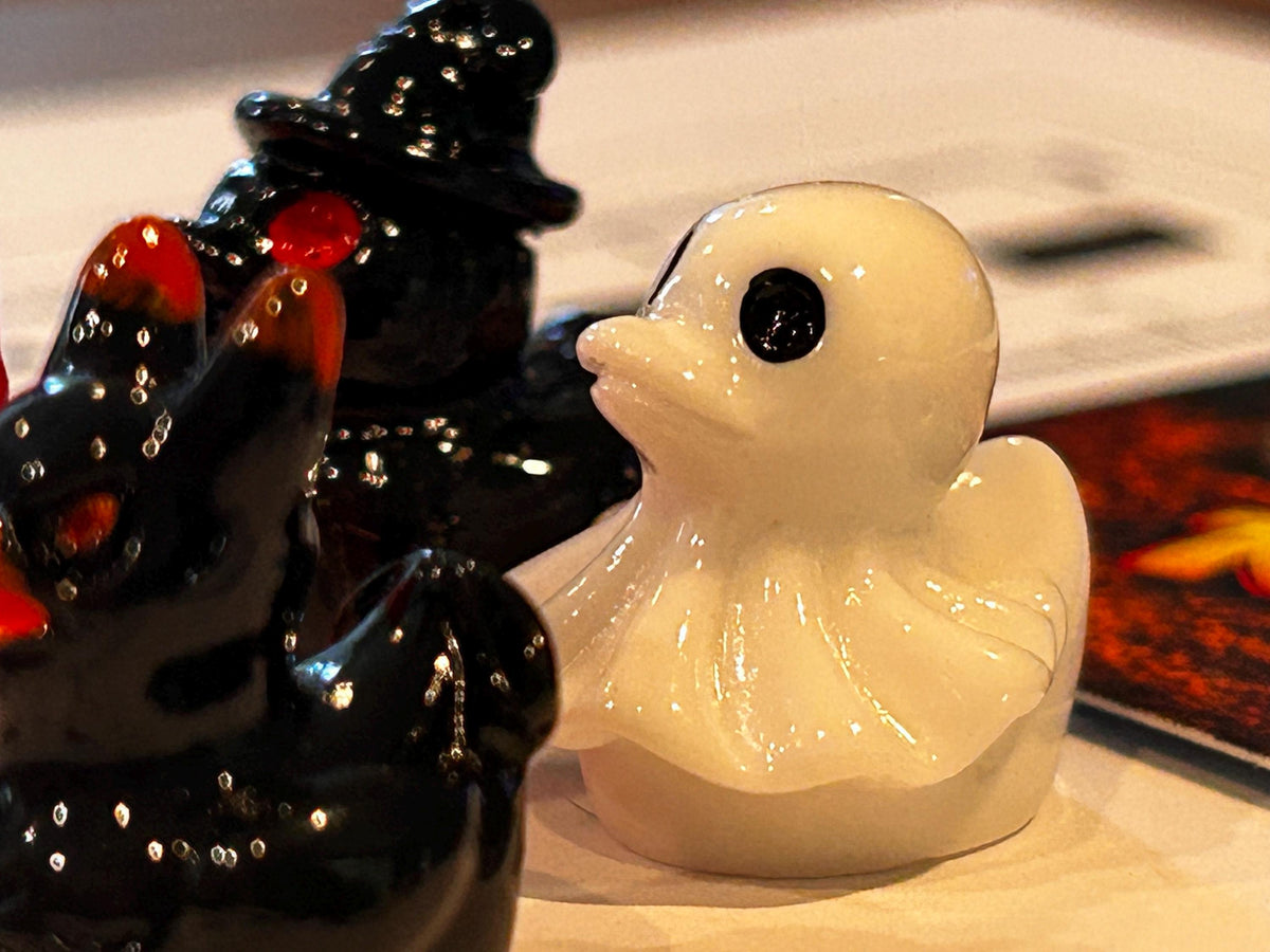 Set of 5, Spooky Halloween (Set 2) Themed Mini Resin Ducks, Magnetic or Non-Magnetic, Optional Personalized D