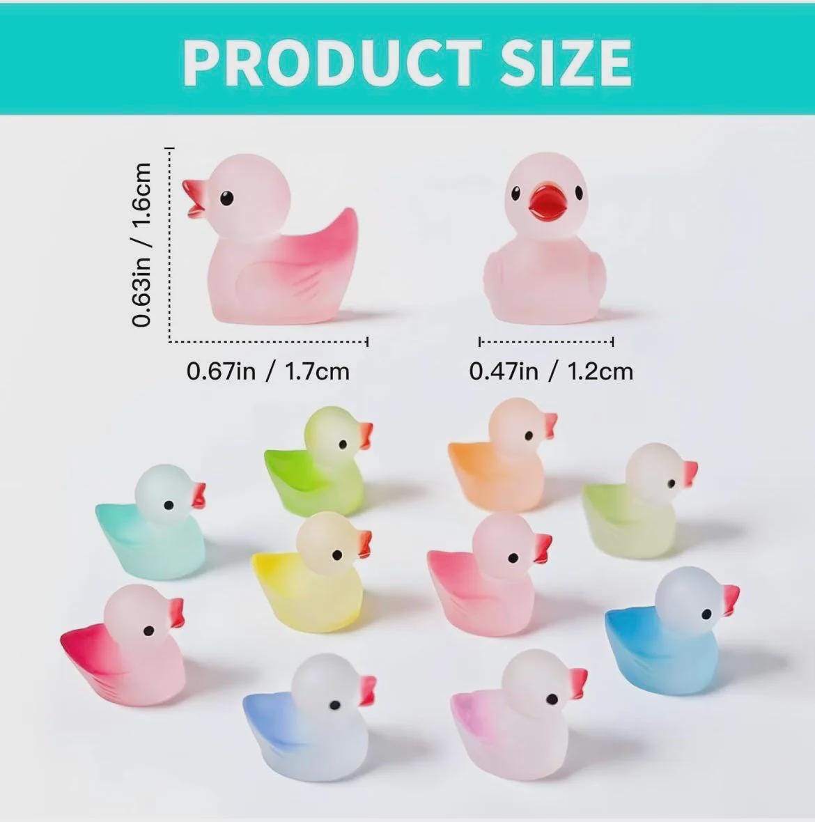 Set of 10, Ombre Themed Mini Resin Ducks, Magnetic or Non-Magnetic, Optional Personalized Duck Hiding Tags