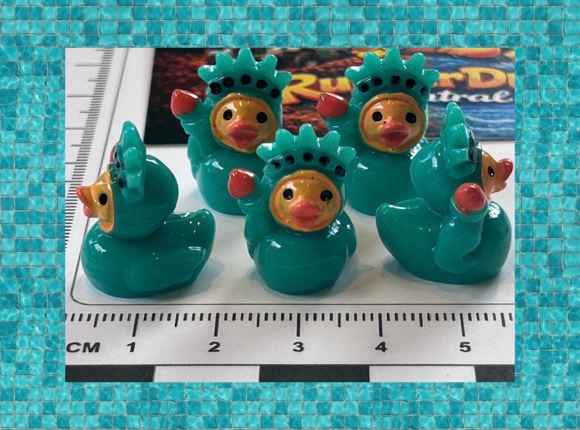 Set of 5, Statue of Liberty Themed Mini Resin Ducks, Magnetic or Non-Magnetic, Optional Personalized Duck Hiding Tags