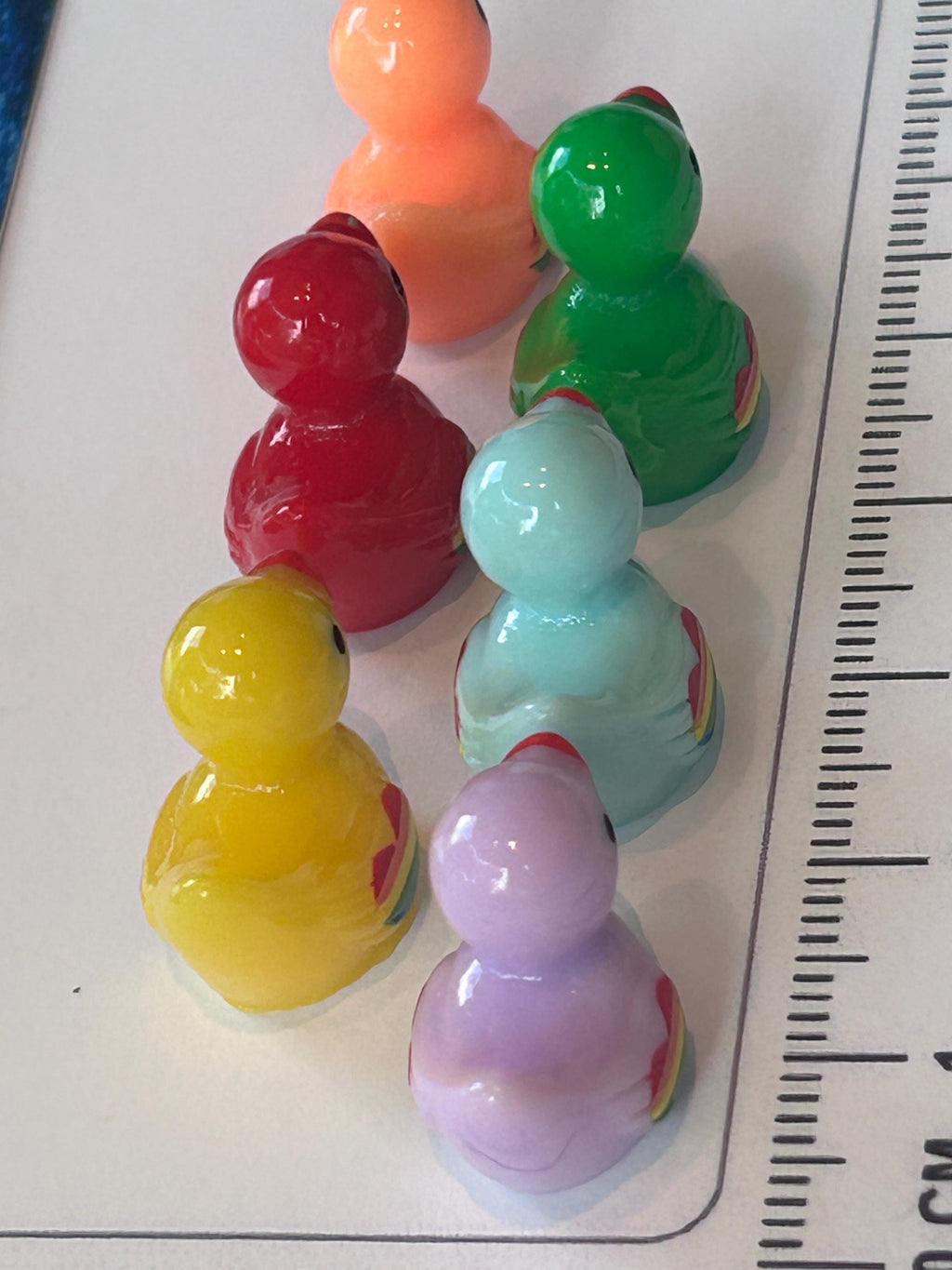 Set of 6, Colorful Rainbow Themed Mini Resin Ducks, Magnetic or Non-Magnetic, Optional Personalized Duck Hiding Tags