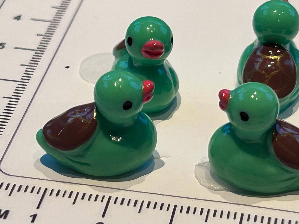 Set of 5, Turtle Themed Mini Resin Ducks, Magnetic or Non-Magnetic, Optional Personalized Duck Hiding Tags