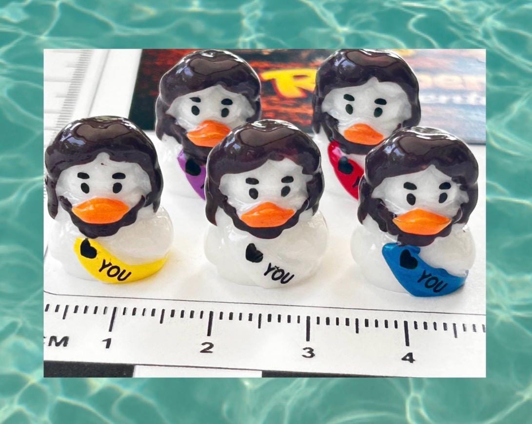 Set of 5, Religious Jesus Themed Mini Resin Ducks, Magnetic or Non-Magnetic, Optional Personalized Duck Hiding Tags