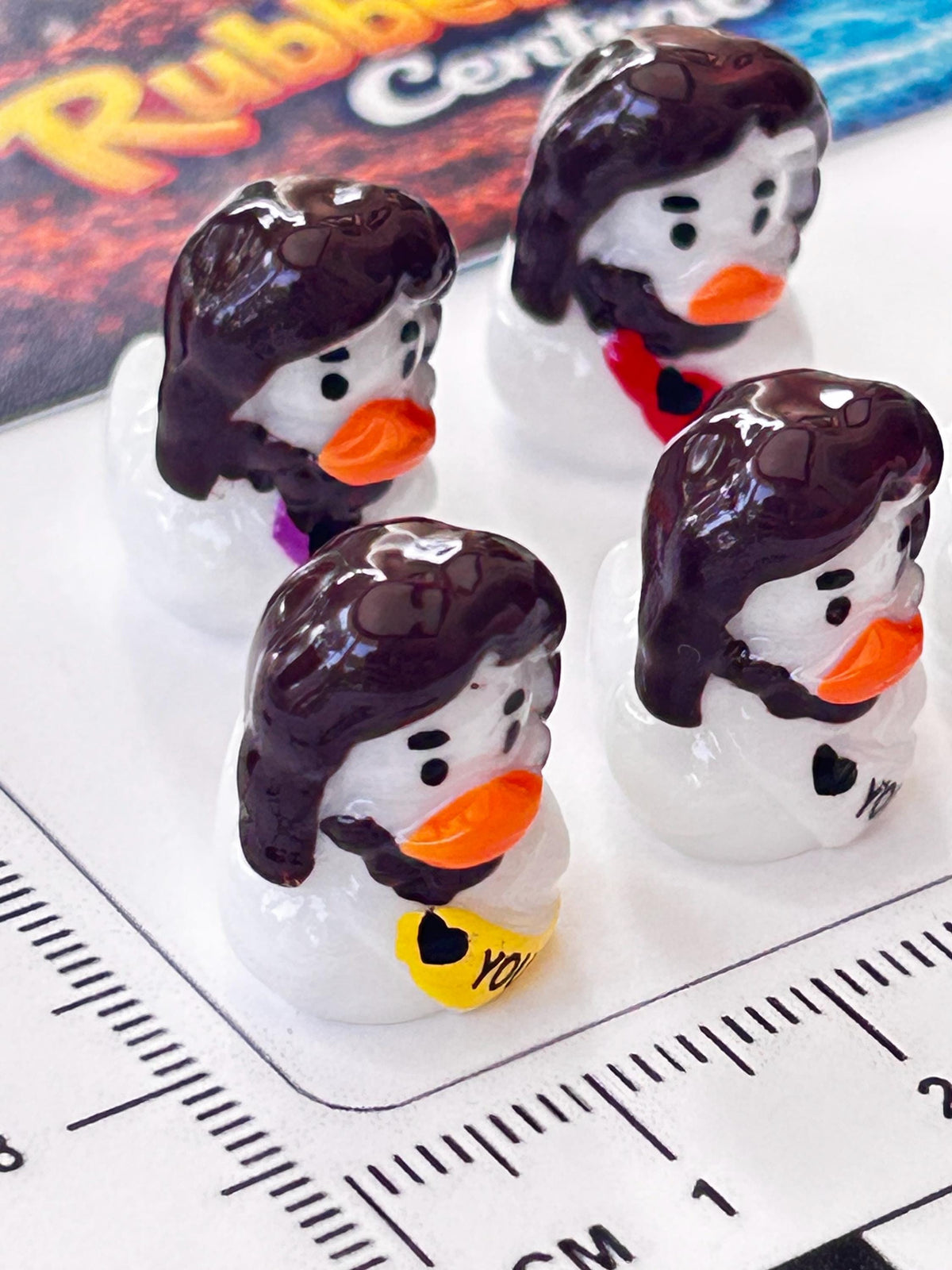 Set of 5, Religious Jesus Themed Mini Resin Ducks, Magnetic or Non-Magnetic, Optional Personalized Duck Hiding Tags
