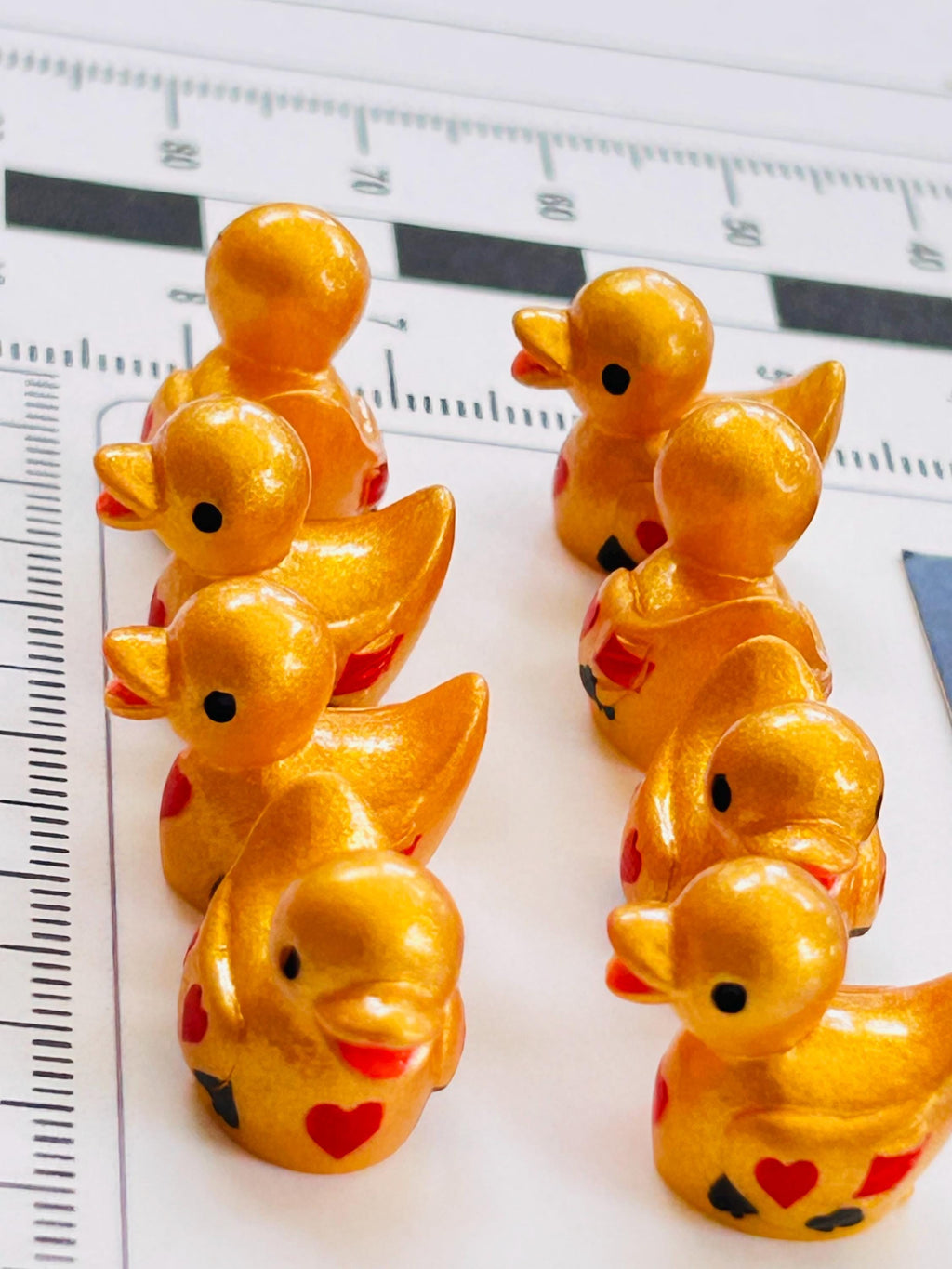 Set of 8, Gold Casino Poker Card Themed Mini Resin Ducks, Magnetic or Non-Magnetic, Optional Personalized Duck Hiding Tags