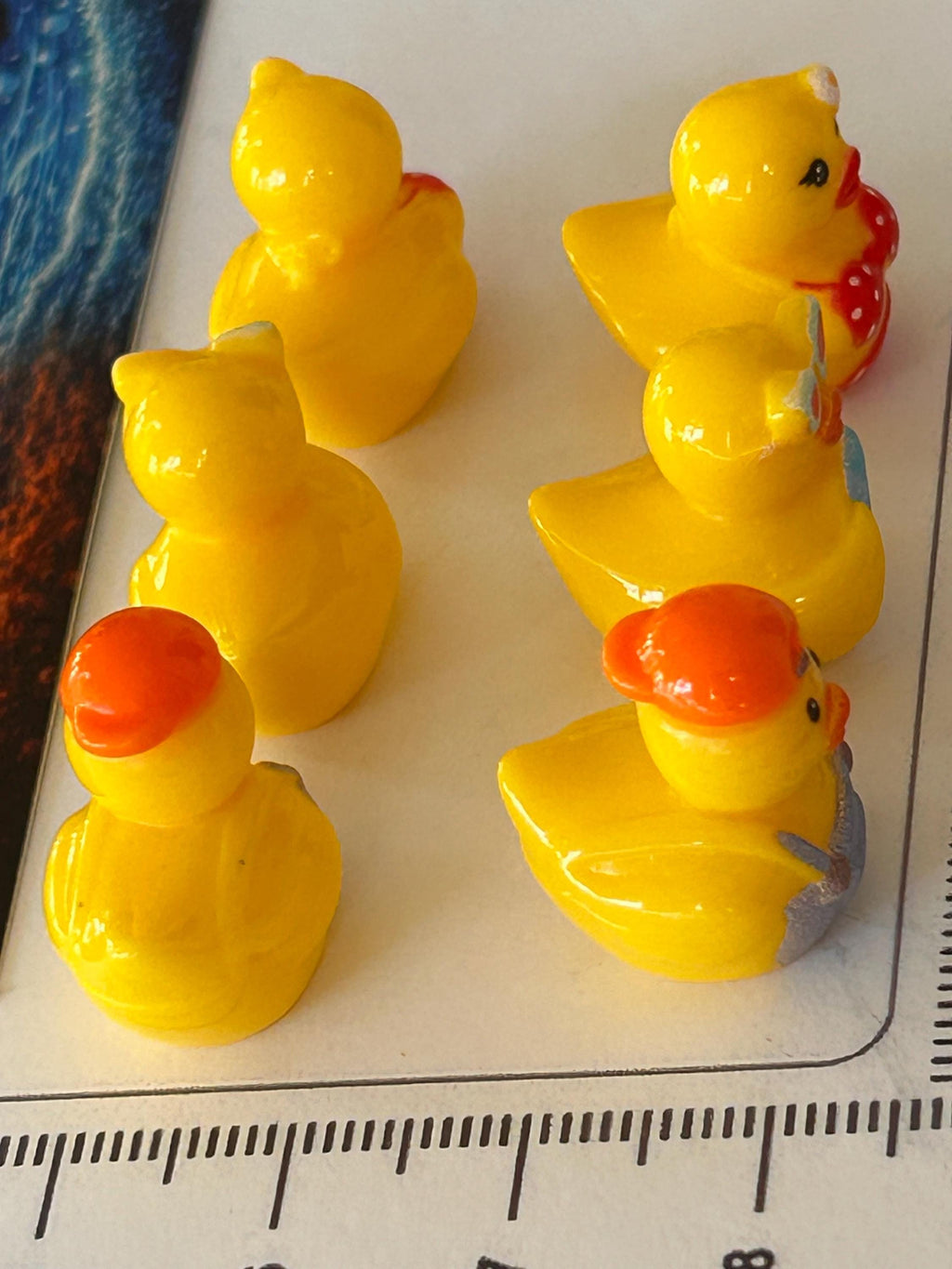 Set of 6, Beach Themed Mini Resin Ducks, Magnetic or Non-Magnetic, Optional Personalized Duck Hiding Tags