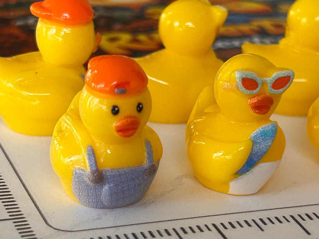 Set of 6, Beach Themed Mini Resin Ducks, Magnetic or Non-Magnetic, Optional Personalized Duck Hiding Tags
