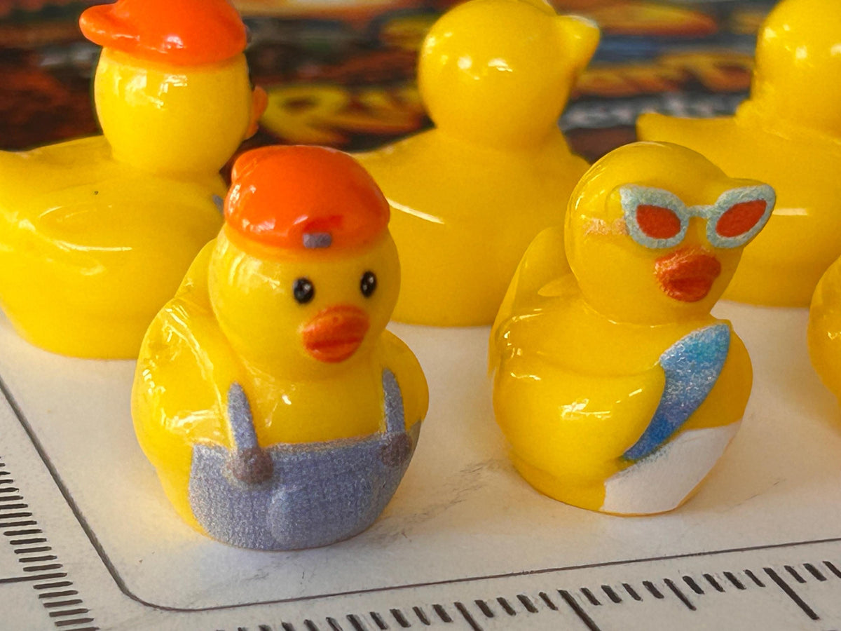 Set of 6, Beach Themed Mini Resin Ducks, Magnetic or Non-Magnetic, Optional Personalized Duck Hiding Tags