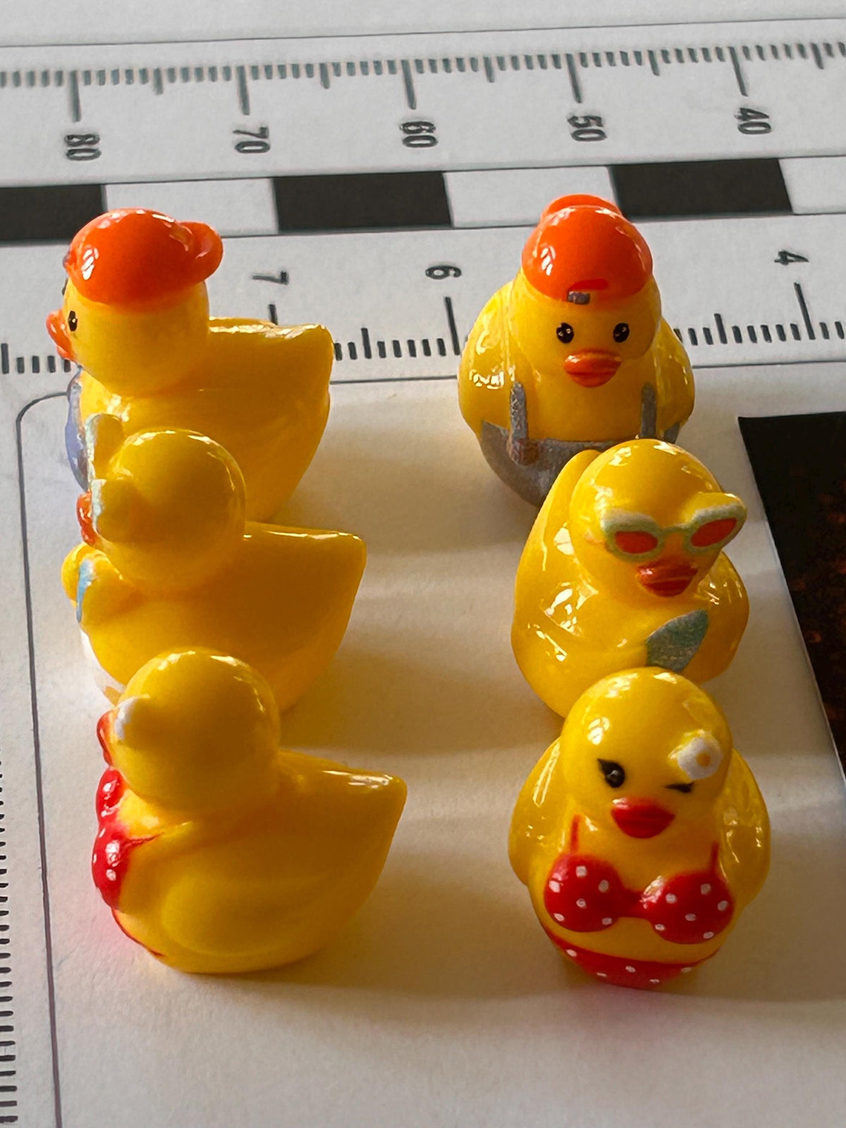 Set of 6, Beach Themed Mini Resin Ducks, Magnetic or Non-Magnetic, Optional Personalized Duck Hiding Tags