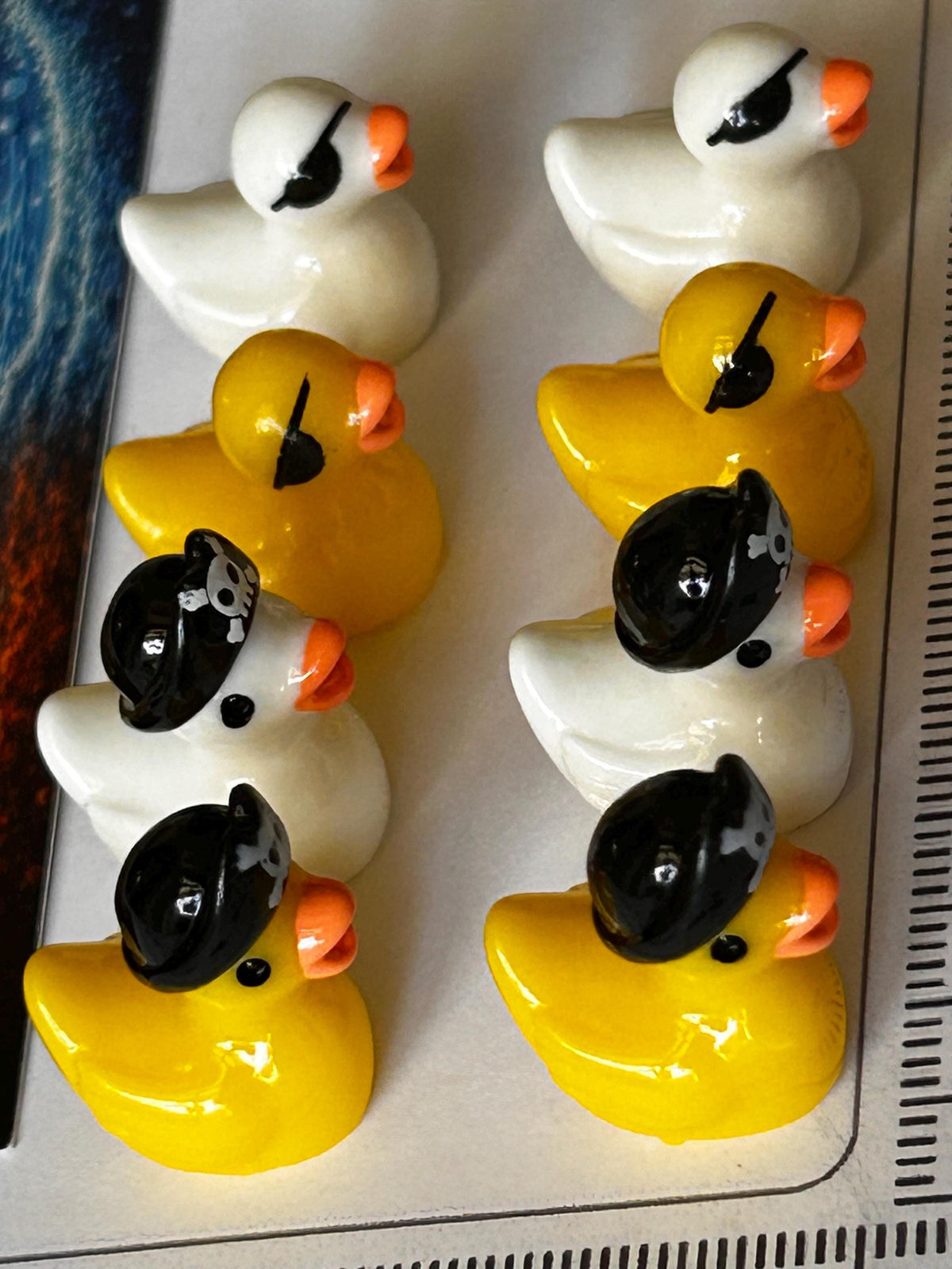 Set of 8, Pirate Themed Mini Resin Ducks, Magnetic or Non-Magnetic, Optional Personalized Duck Hiding Tags